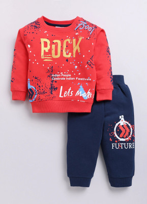 Mars Infiniti Boys & Girls Casual Sweatshirt Track Pants(Rust, Blue)