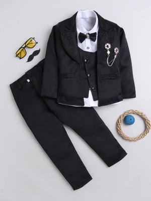 Fourfolds Baby Boys Party(Festive) Coat Trouser(BLACK)