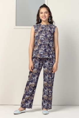 Fashion Dream Girls Casual Top Pant(NAVY BLUE)