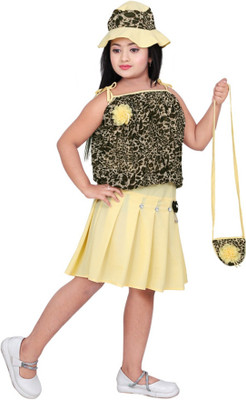 Rida Canbee Girls Casual Dress Dress(Yellow)
