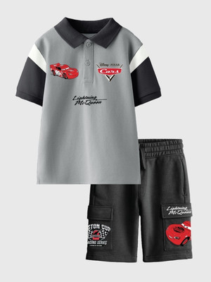 Nap Chief Boys & Girls Casual T-shirt Shorts(Grey Black)