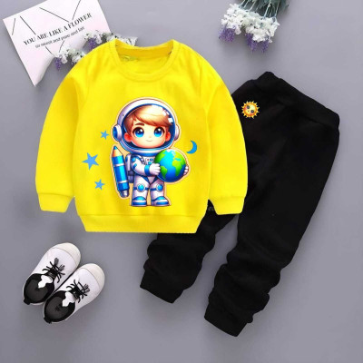 HouseOfCommon Baby Boys Casual Sweatshirt Pant(Yellow)