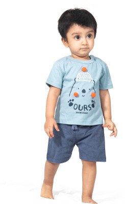 Ariel Baby Boys & Baby Girls Casual T-shirt Shorts(Blue)