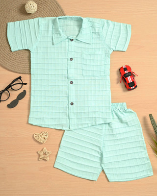 SK LIFESTYLE Baby Boys Casual Shirt Shorts(Mint green)