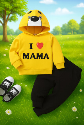 IFA COLLECTION Boys & Girls Casual Sweatshirt Trouser(Yellow)