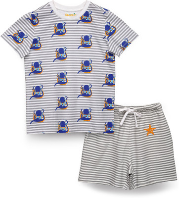 Spunkies Boys Casual T-shirt Pant(BEIGE)