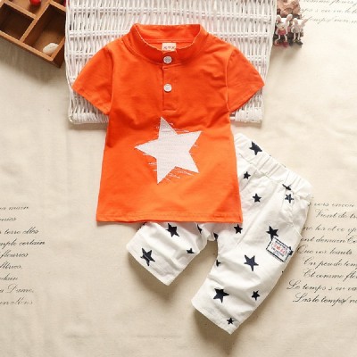 galoreapparels Baby Boys & Baby Girls Casual T-shirt Three Fourth Pant, Capri(Orange)