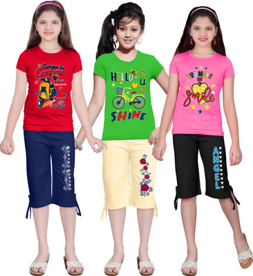 KS KOARRA Girls Casual T-shirt Track Pants(49 MULTICOLOURRS)