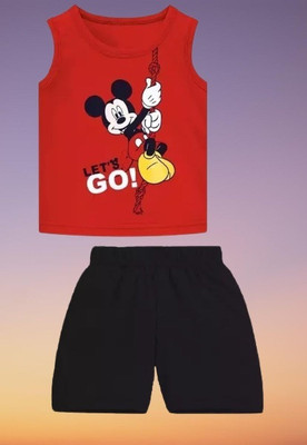 MUSNAHGARMENTS Boys Casual Vest Shorts(Red)