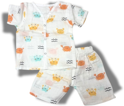 bearbaby Baby Boys & Baby Girls Casual T-shirt Pant(white)