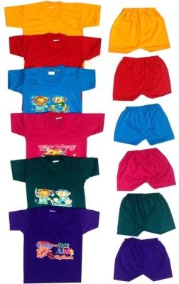 SHINING4 Baby Boys & Baby Girls Casual T-shirt Shorts(Blue)