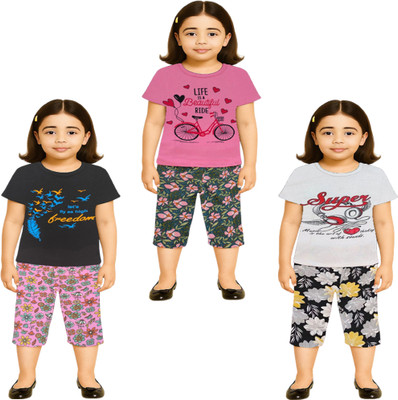 NK TRENDZ Girls Casual Pyjama Capri(MULTICOLOR_9)