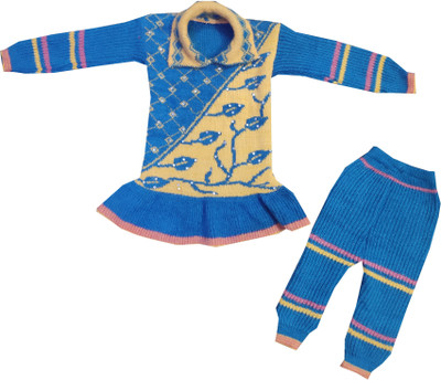 Siddhi Enterprises Baby Girls Party(Festive) Dress Pyjama(BLUE)