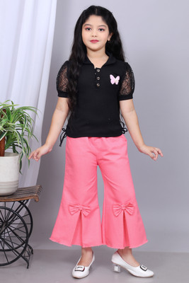 ALFIFASHION Baby Girls Party(Festive) Jeans Top(PINK)