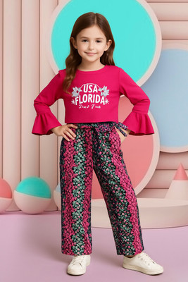 Lazy Shark Girls Casual Top Pyjama(Fuchsia)