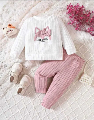 TINA DRESSES Baby Girls Casual Top Capri(PINK, WHITE)