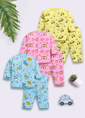 SmartRAHO Baby Boys & Baby Girls Casual T-shirt Pyjama(MULTICOLOR)