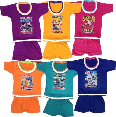 FALLACY ENTERPRISES Baby Boys & Baby Girls Chhota Bheem Casual T-shirt Shorts(Multicolor)