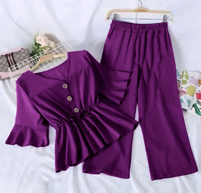 Ayat Dresses Girls Casual Top Pant(Wine)