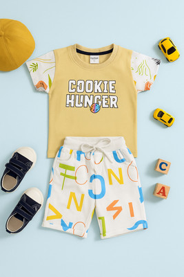 karnika Baby Boys Casual T-shirt Shorts(Yellow)
