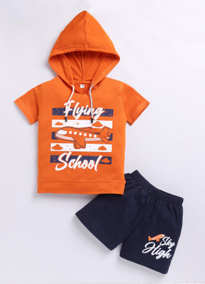 carrydreams Boys Casual T-shirt Shorts(ORANGE)