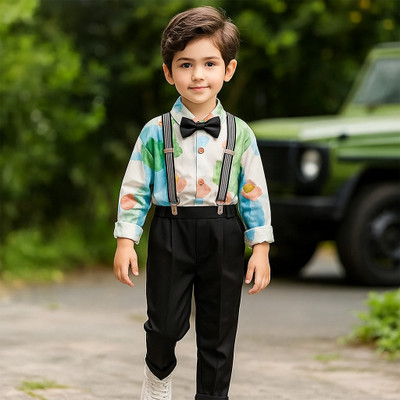 STYPAYAL Boys Casual Shirt Shorts(Multicolor)