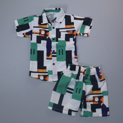 formulate Baby Boys & Baby Girls Casual Shirt Shorts(White)