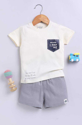 MAMAW PAPAW Baby Boys Casual T-shirt Shorts(white)