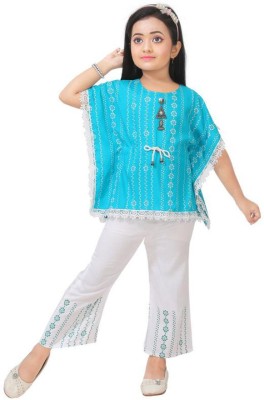 LINK KWALITY Girls Party(Festive) Top Pant(SKY BLUE)