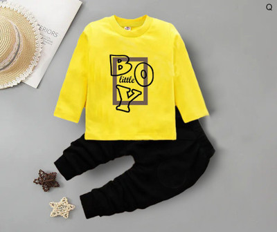 AVOVU Baby Boys & Baby Girls Casual Sweatshirt Sweatpant(TITANIUM YELLOW)