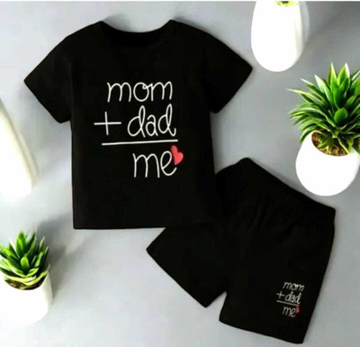 MALTOSH Baby Boys & Baby Girls Casual T-shirt Shorts(Black)