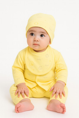 Soft & Cosy Baby Boys & Baby Girls Goofy Casual T-shirt Pant(yellow)