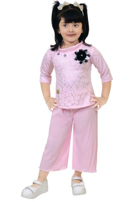 Sonia Mumbai Girls Party(Festive) Top Pant(Pink)