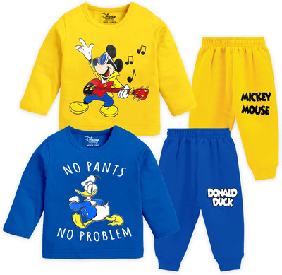 DISNEY BY MISS & CHIEF Baby Boys Mickey Casual T-shirt Track Pants(Multicolor 1)
