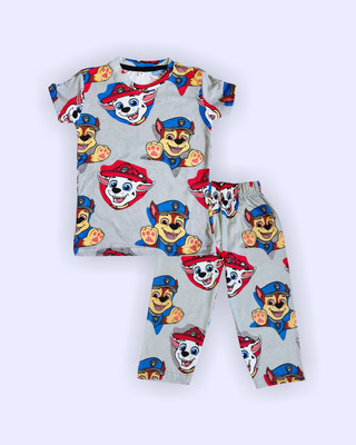 Crazy Kids Tshirt Boys & Girls Casual T-shirt Pant(GREY MILANGE)