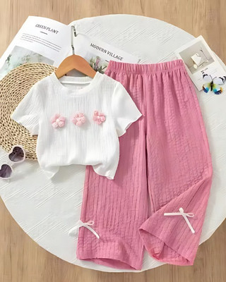 Baaharfashion Girls Disney Princess Casual Top Pant(pink)