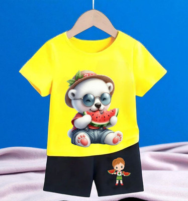 dingdong Baby Boys Casual T-shirt Shorts(Multicolor)
