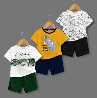 tarsier Baby Boys & Baby Girls Casual T-shirt Shorts(CONFIDENCE_ELEPHANT_ROCKET_PC3)