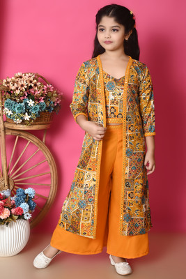 SPAMitude Girls Party(Festive) Top Pant, Jacket(YELLOW)