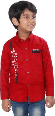 Fourfolds Boys Party(Festive) Shirt Shirt(Red)