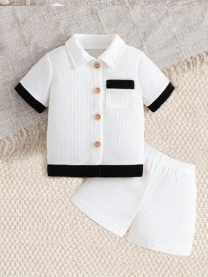 Fabfashion Baby Boys Party(Festive) Shirt Shorts(BLACK)