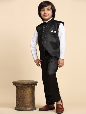 PRO ETHIC Boys Party(Festive) Waistcoat Waistcoat, Shirt, Pant(Black)