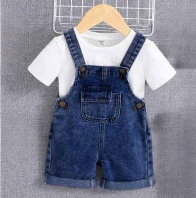 DRITI Baby Girls Casual Dungaree Dungaree(WHITE)