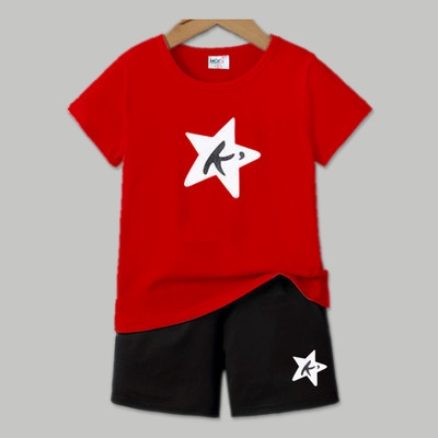 MGRS Baby Boys & Baby Girls Casual T-shirt Shorts(RED)