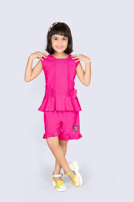 HouseOfCommon Girls Barbie Party(Festive) Shorts Top(PINK)
