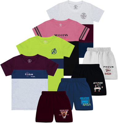 MIST N FOGG Boys Casual T-shirt Shorts(Multi-2)