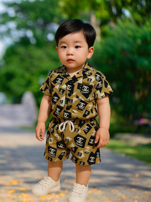 FASHION GRAB Boys Casual Shirt Shorts(Mehandi)