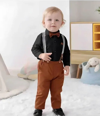 VARNIKA KIDS Baby Boys Party(Festive) Shirt Pant(BLACK)