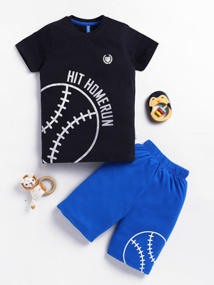 Here&Now X Game Begins Baby Boys Casual T-shirt Shorts(Black)