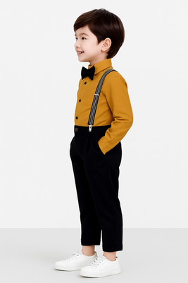 HV CREATION COLLECTION Baby Boys Party(Festive) Shirt Pant(Mustard)